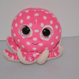 TY Beanie Boos Plush Ollie Octopus Pink White Polka Dot Toy 5" Stuffed Animal